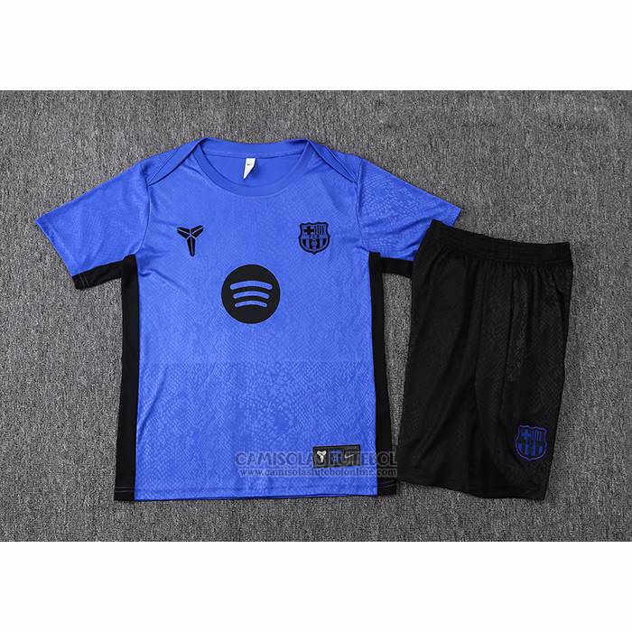 Fato de Treino Barcelona Manga Curta 2025-2026 Azul Purpura - Calcas Curta